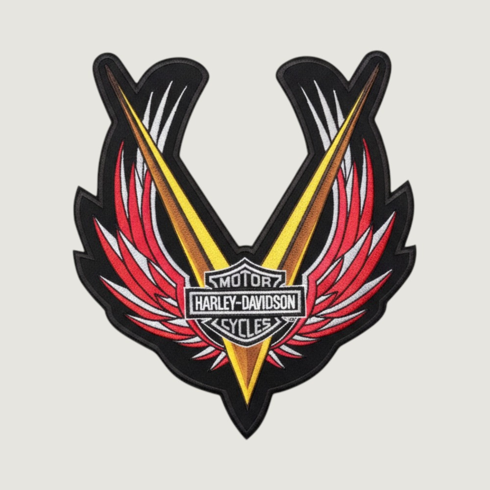 NEW 2006 Harley-Davidson 9" Sew-On Embroidered Wing V Emblem Back Patch RARE Y2K
